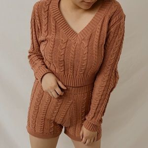 TOP ONLY - Knitted V-Neck